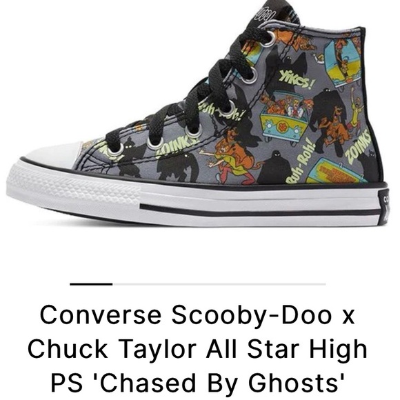 Kids Converse Scooby Doo x Chuck Taylor All Star High Tops (glow in the dark)💫 - Picture 7 of 10